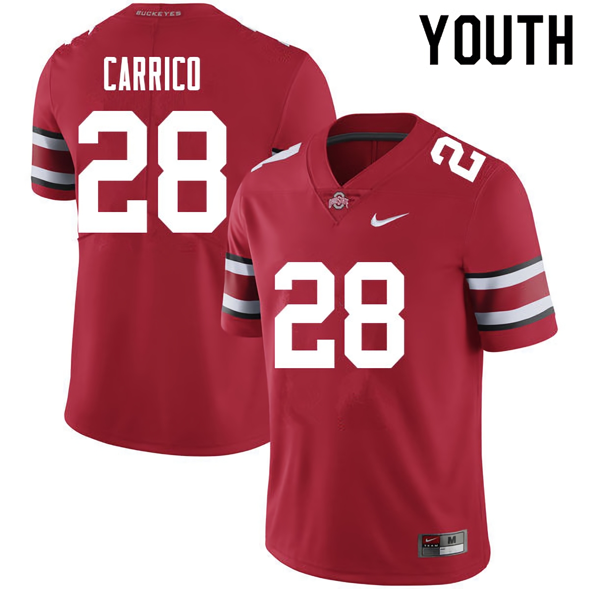 Reid Carrico Ohio State Buckeyes Youth NCAA #28 Red College Stitched Football Jersey HWC1056FL